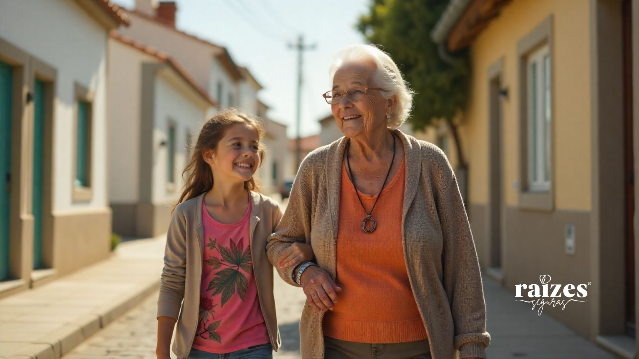 avó com neta, felizes.